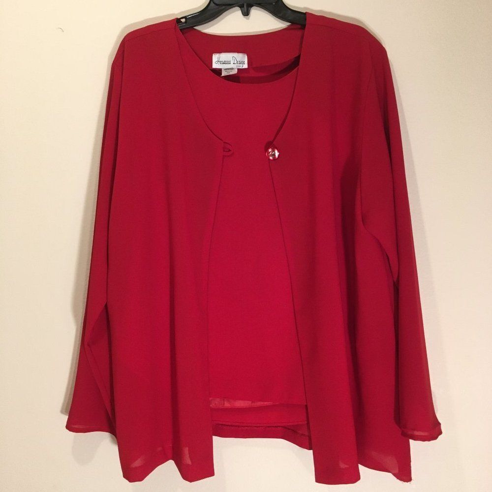 Women's 3-Piece Skirt Set Fully Lined Shell, Skirt and Long Sl. Jacket. Size 16W